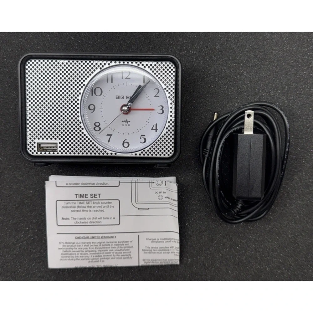 Big Ben Always On Lighted Alarm Clock with fast charging USB.